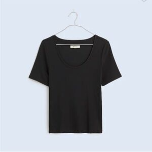 Madewell Supima® Rib Scoopneck Tee True Black
